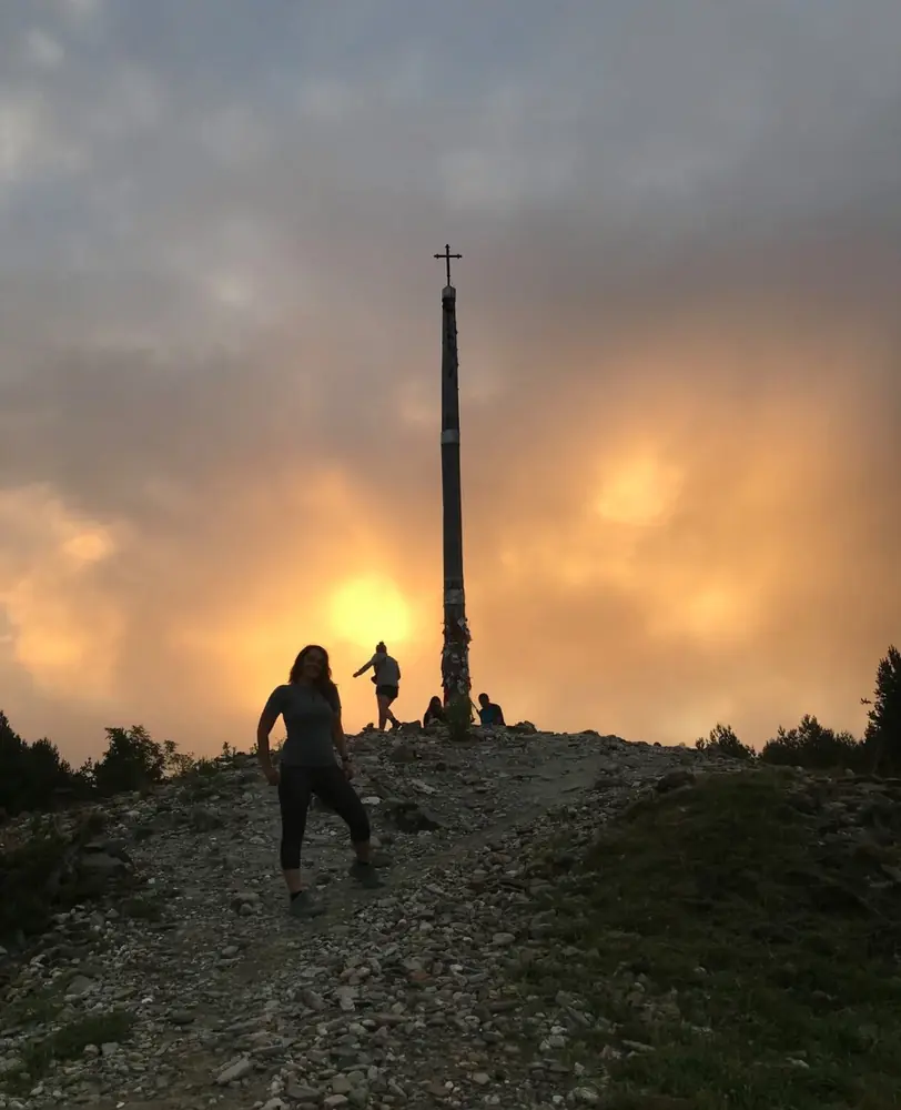 El Camino cross at sunset